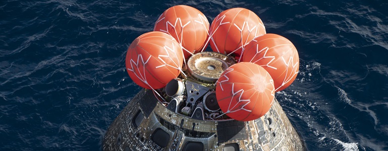 NASA Orion spacecraft returns from Artemis mission and lands in ocean