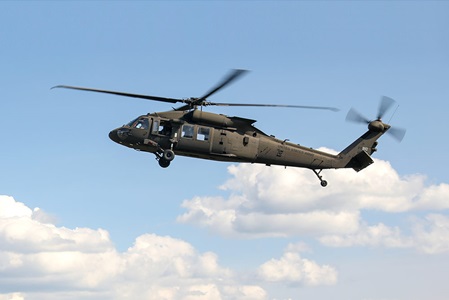 u.s. army black hawk helicopter preparing to land