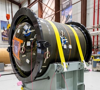Stage Three solid rocket motor readied for shipping