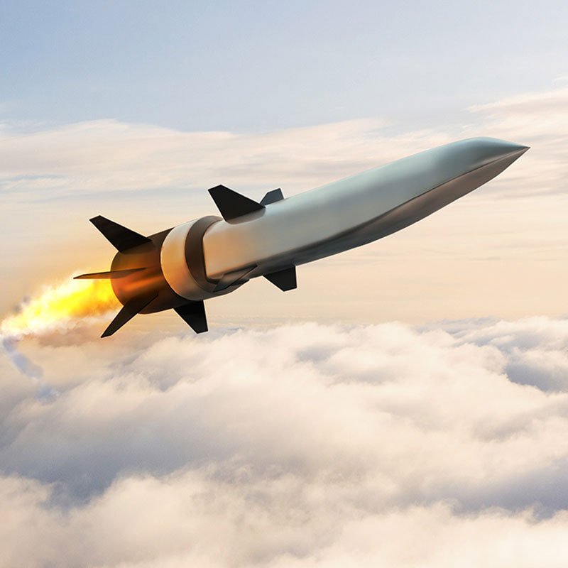 Hypersonic missile above clouds