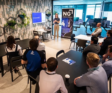 Northrop Grumman Australia employee delivering workshop to colleagues