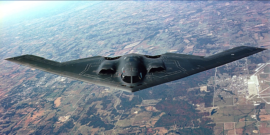 B-2 in flight viewed from above.