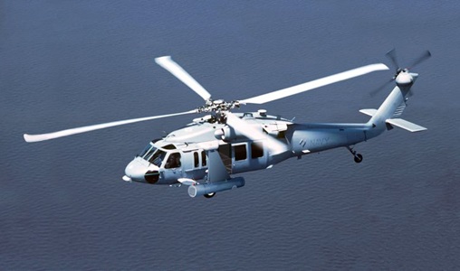 naval helicopter in flight