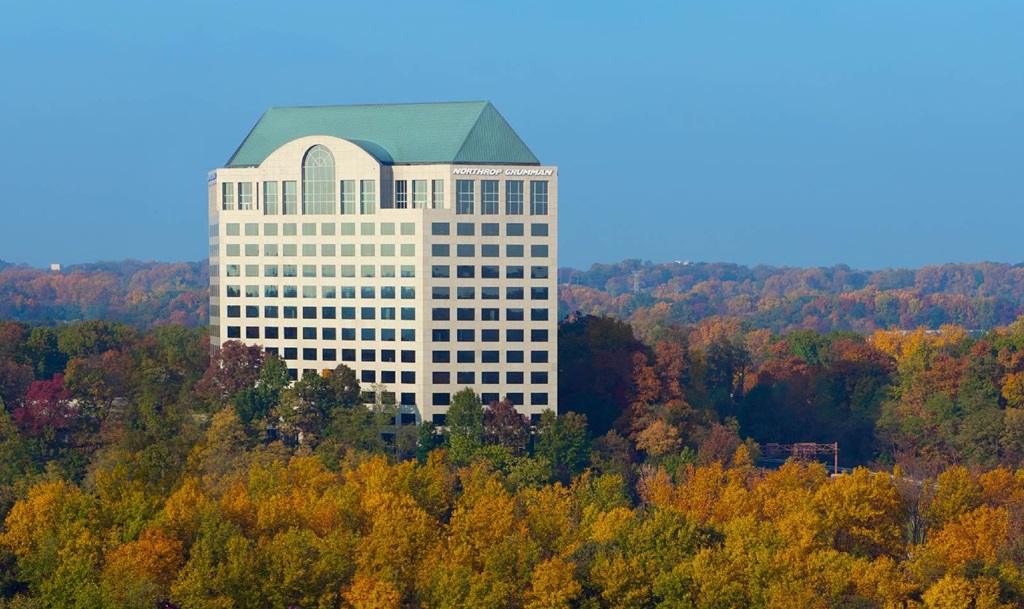 Northrop Grumman Falls Church HQ surrounded by fall colors