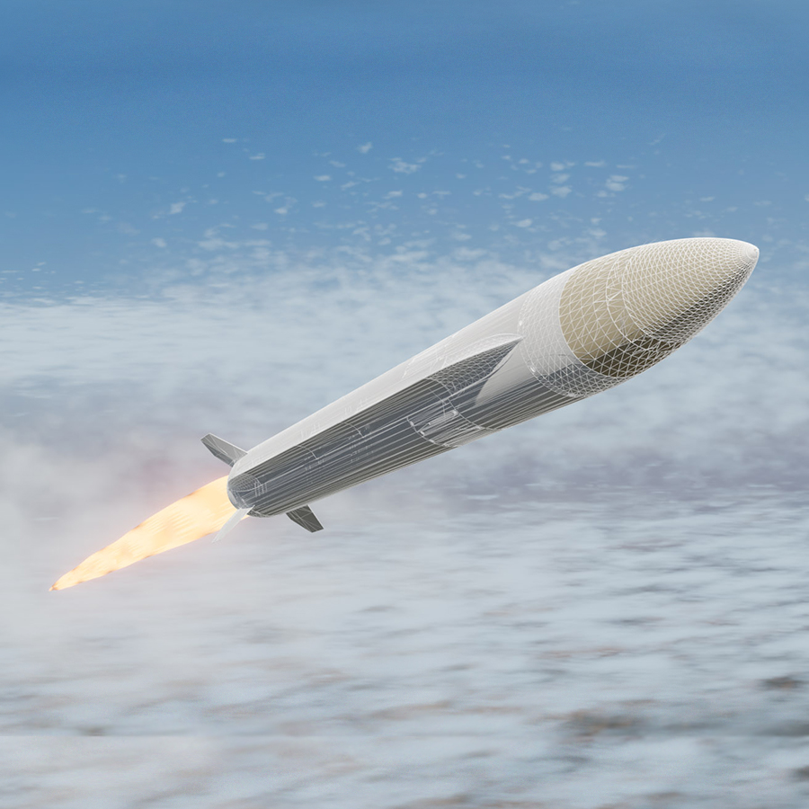 rendering of missile inflight