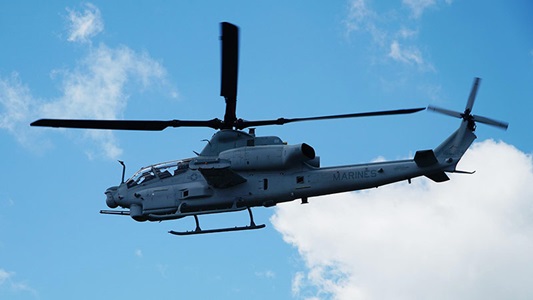military helicpoter in flight