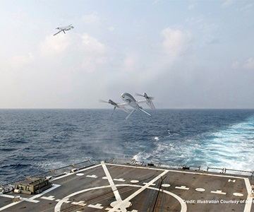 aircraft lifting off a US Naval ship