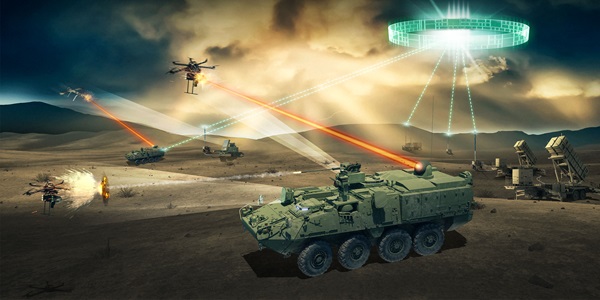 A designers example of a Short Range Air Defense (SHORAD) in action.