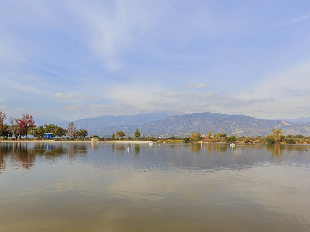 Lake with view of mountains