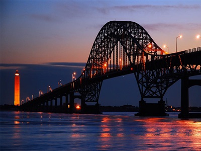 Bridge silhouette at dusk