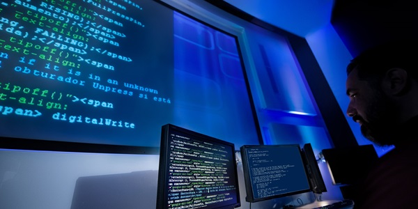 large computer monitor showingcode