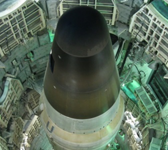 high view of nuclear weapon warhead