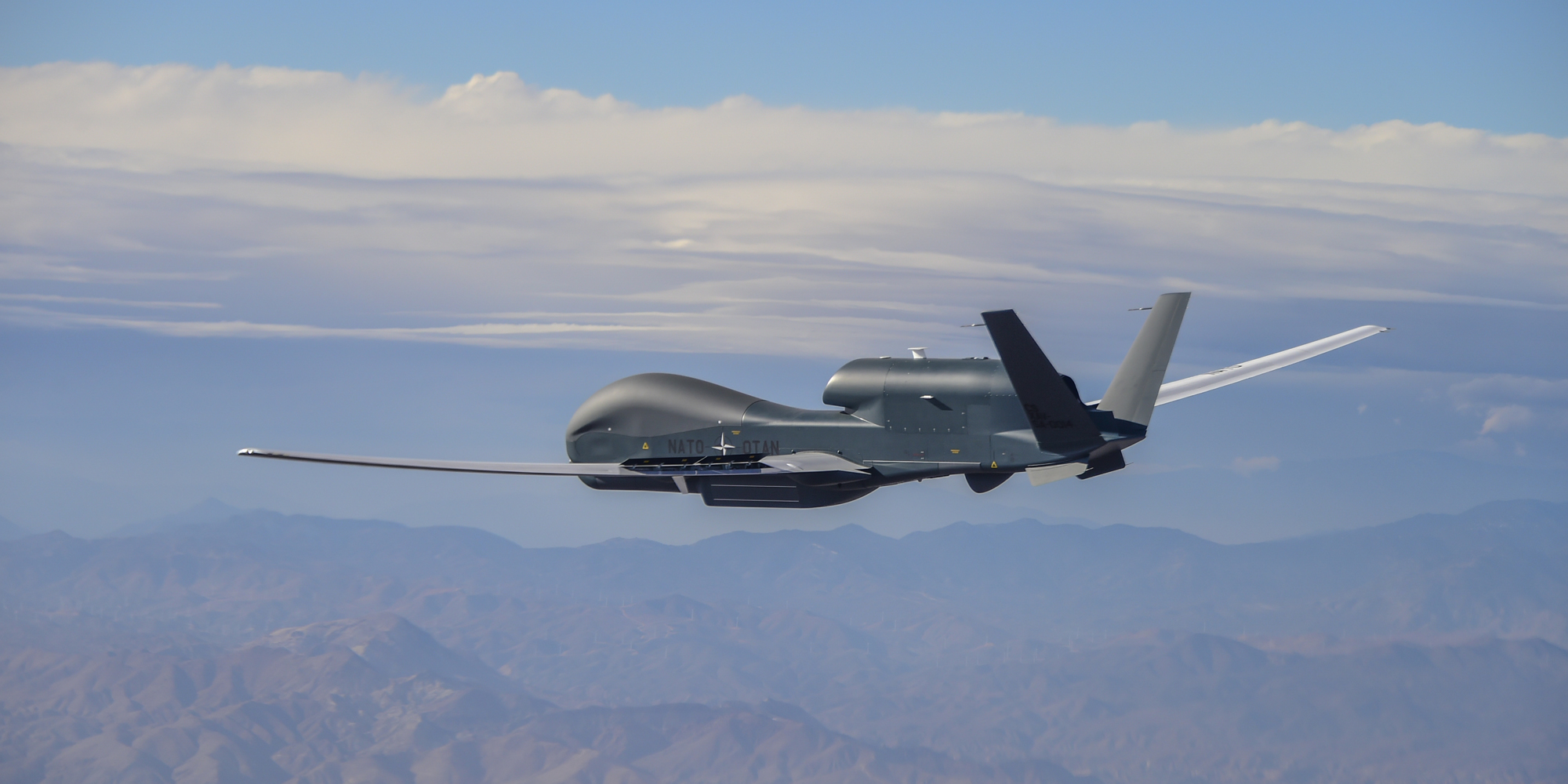 unmanned military aircraft flying in the sky