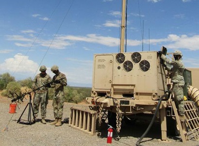 Soldiers set up IBCS at White Sands Missile Range