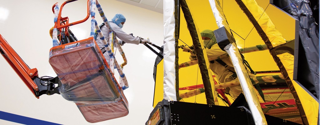 Engineers working on James Webb Space Telescope sunshield