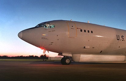 U.S. Air Force plane rests on runway