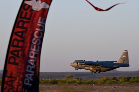 C-130 aircraft taking off