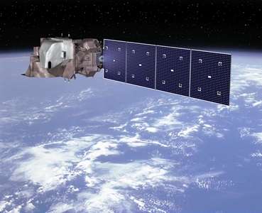 A large satellite in space above Earth's surface