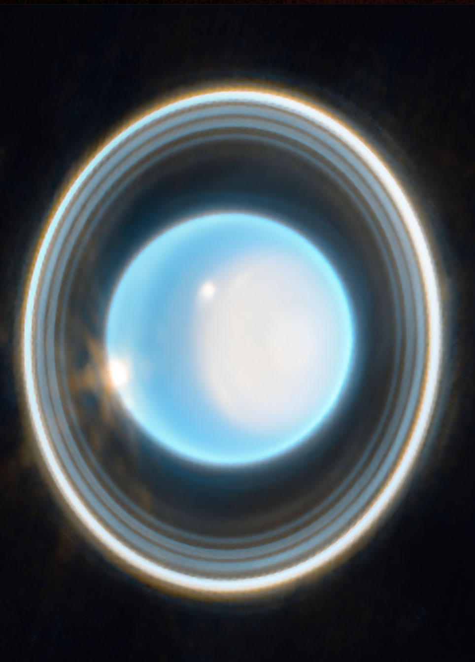 The planet Uranus and its ring system