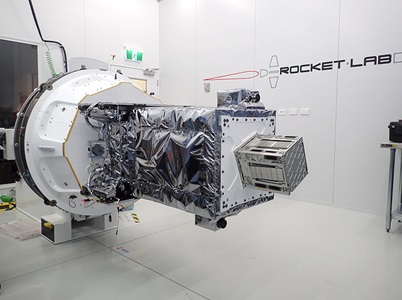 spacecraft in white lab