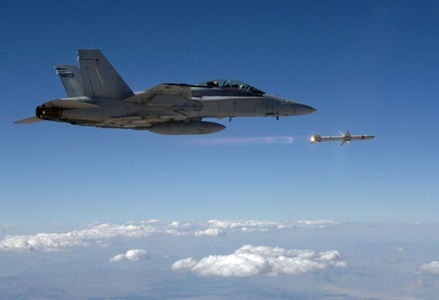 AARGM missile fired from a fighter jet