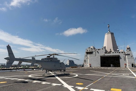 helicopter on deck of ship