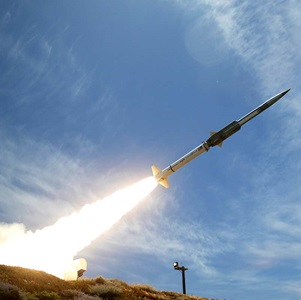 A missile launches into the air