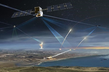 rendering of satellites in space