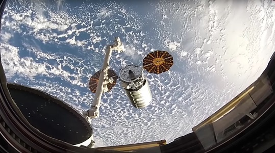 Cygnus spacecraft at International Space Station