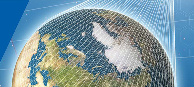 earth covered by a net