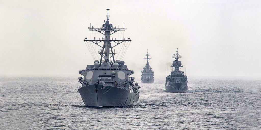 Three navy ships