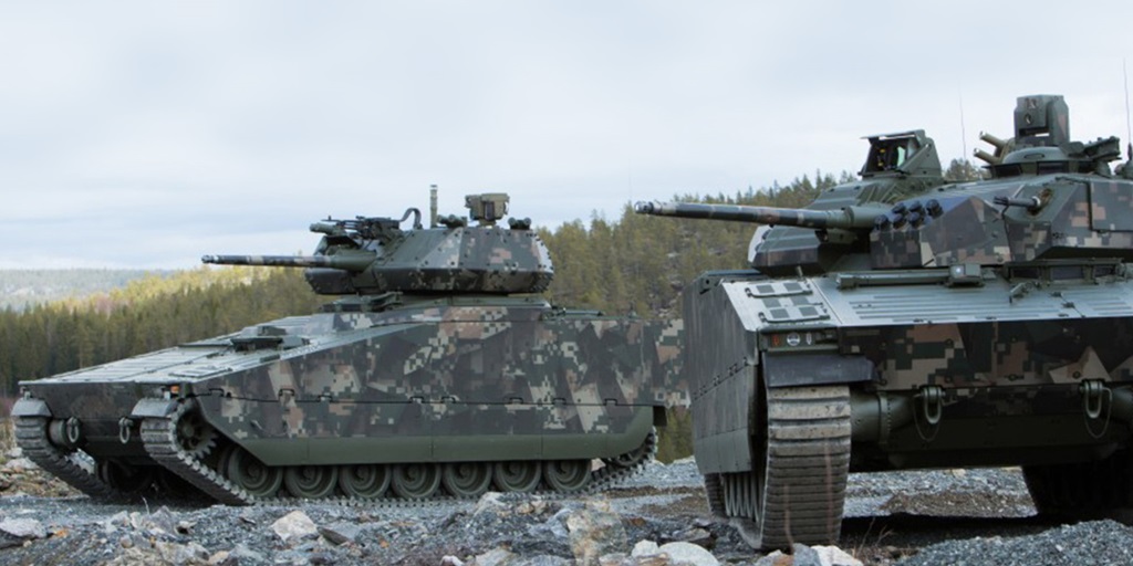 two tanks with Mk52 Bushmaster Chain Gun