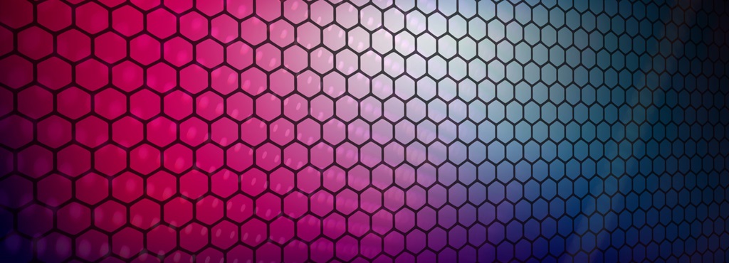hexagon grid over blue and purple background