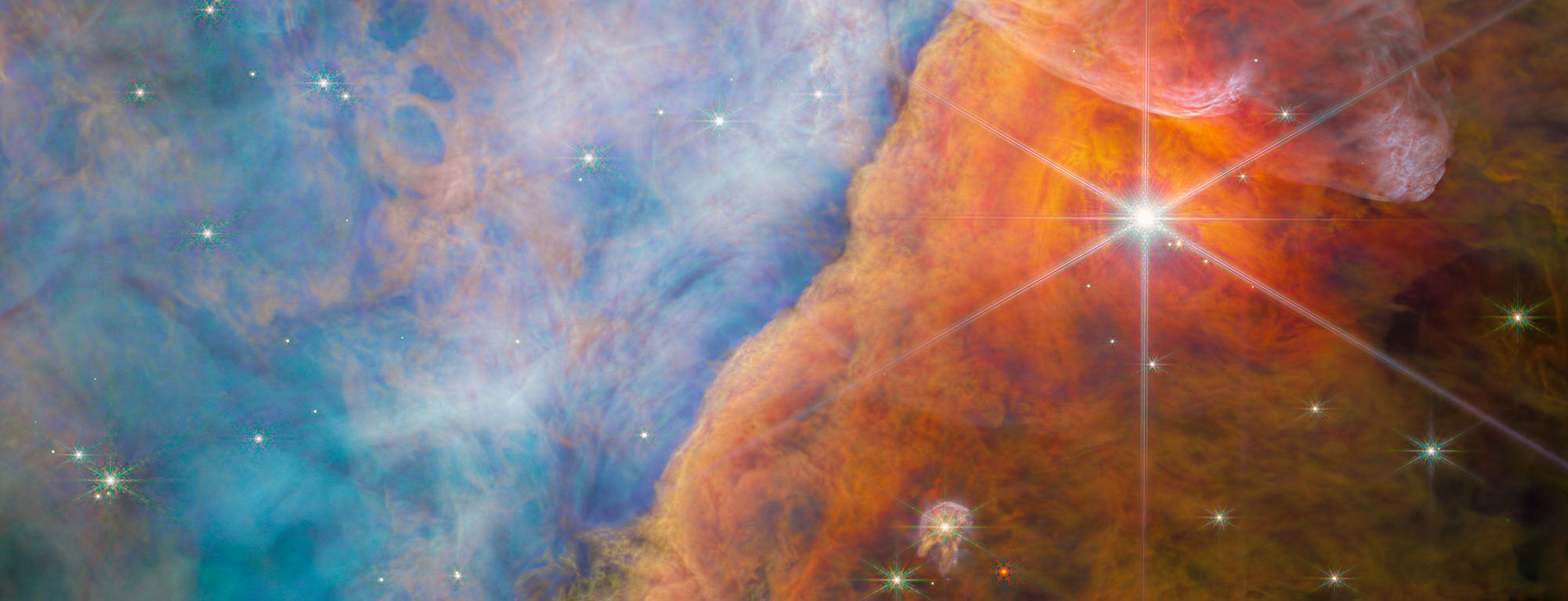 stars, dust and gas clouds in space