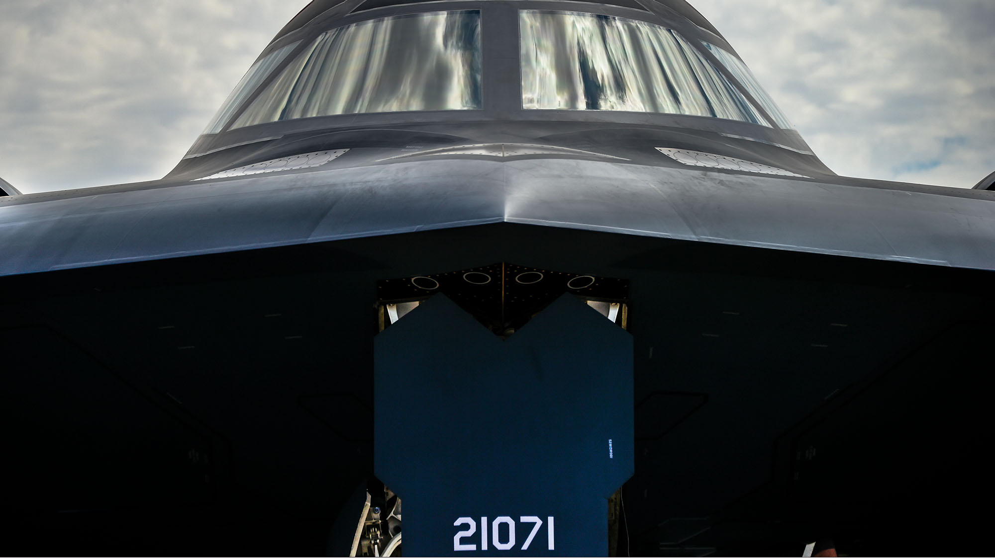Close up of B-2 Spirit Stealth Bomber