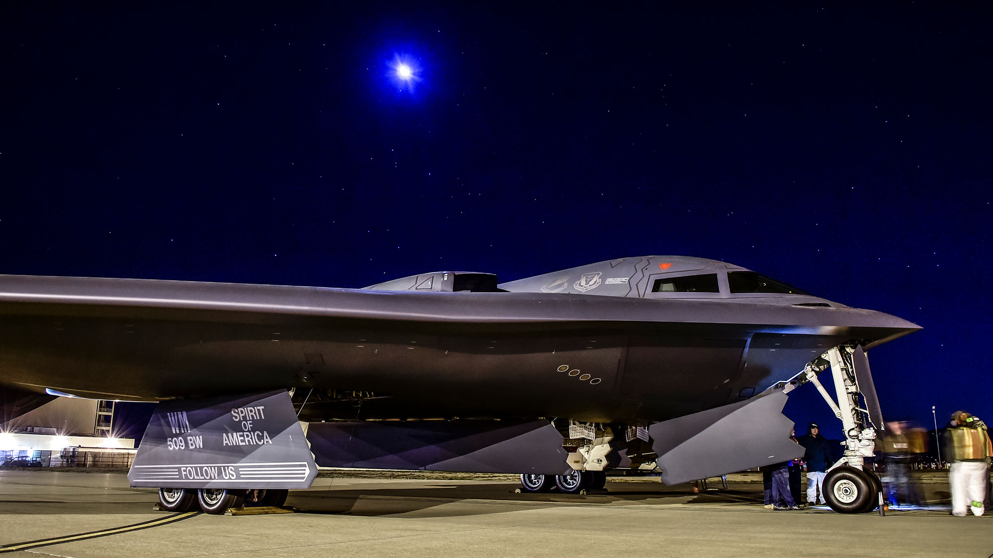 B-2 Spirit Stealth Bomber at night